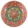 Lryagan Round Rishtan Ceramics, 41cm, Red, Green-Green Ornament