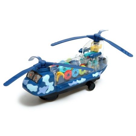 Helicopter "gears", works on batteries, light and sound, color mix-3