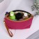 Cosmetic bag with a lining, raspberry color
