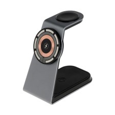 Wireless charger T3, 3 in 1, 15 W + 5 W + 5 W, MAGSAFE, silver