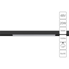 Магнитный трековый светильник Arte Lamp Linea A4673PL-1BK, LED, 20 Вт, 2.2х60.5х4.3 см, 1020 Лм, чёрный