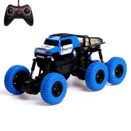 Radio -controlled jeep "Police", works on the battery
