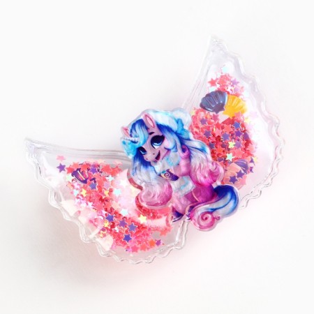 A hairpin with a shaker "Unicorn", 6 x 4.5 cm-4