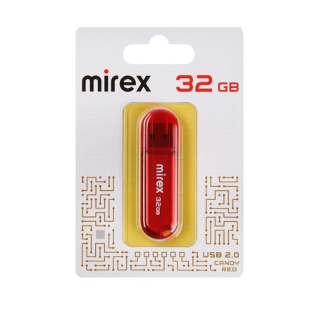 Flash drive Mirex Candy Red, 32 GB, USB2.0, th Up 25 MB/s, PBU up to 15 Mb/s, red-1