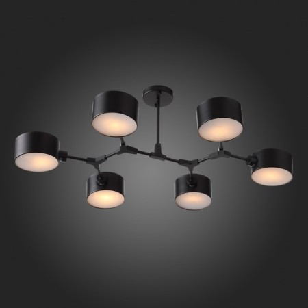 Ceiling EVOLUCE lamp. Sle183402-06. Gemento. 6x60 W, E14, 73x95.5x32 cm, black color-2