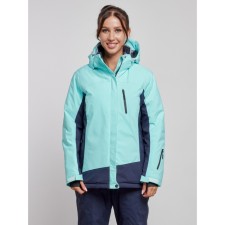 Ski jacket female winter, size 56, turquoise color