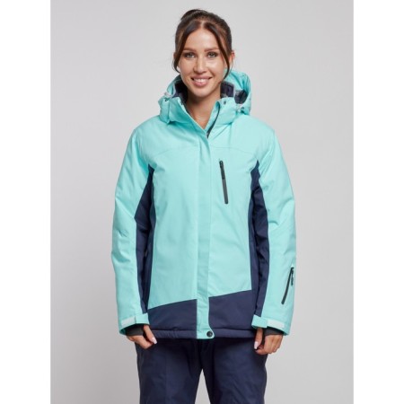 Ski jacket female winter, size 56, turquoise color