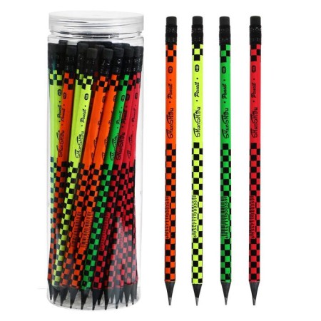 Chernographic pencil with an eraser "Chess", hardness of HB, in a tube, clouds mix (barcode on a piece)