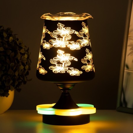 Aroma lace with backlight "Flowers" E14 40W +RGB black 12.5x12.5x23 cm-2