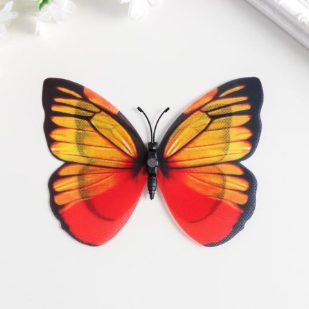 Magnet plastic under the fabric "butterflies double wings, shine" mix 12x9.5 cm-5
