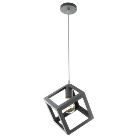 Lamp Bayerlux suspension "Square" 1x40W E27 gray 16x16x18-116 cm
