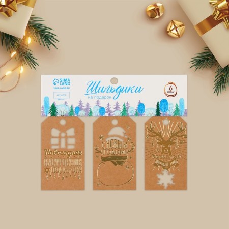 Schildik decorative in the Kraft "set, 5 x 9 cm, New Year-1