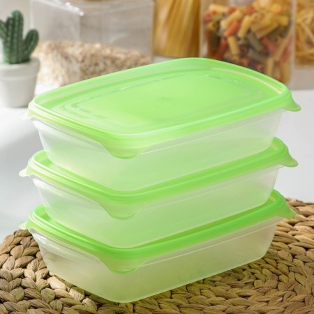 Set of containers "Trio", 3 pcs, 700 ml, color mix