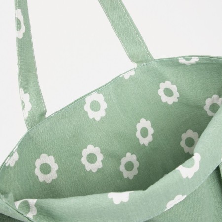 The shoper bag is bilateral, without fastening, outer pocket, green color-3