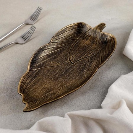Divine Fruit dish "Vintage leaf", 30 × 14 × 3 cm, bronze color-1