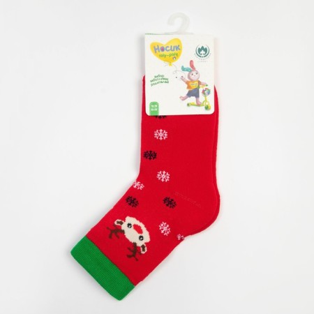 Baby socks with a plush follow, the color is red, size is 18-20-3