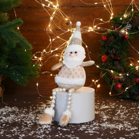 Soft toy "Santa Claus in a striped cap, legs-bous" 10x32 cm, gold