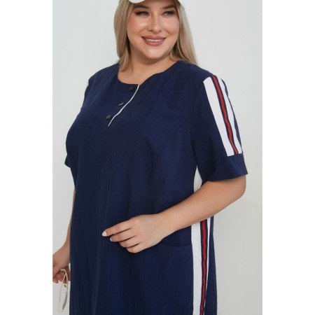 Women's dress, size 62, dark blue color-1