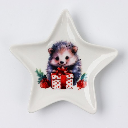 New Year. Top bag of the Hedgehog, 8.7 x 8.7 cm