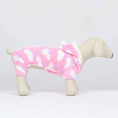 The jumpsuit "Love" with a hood, size M (DS 30 cm, og 40 cm, osh 30 cm), pink-1