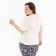 Female pants with print, blue color, size 56