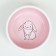Ceramic bowl for rabbits 200 ml 10 x 3.7 cm, white-pink