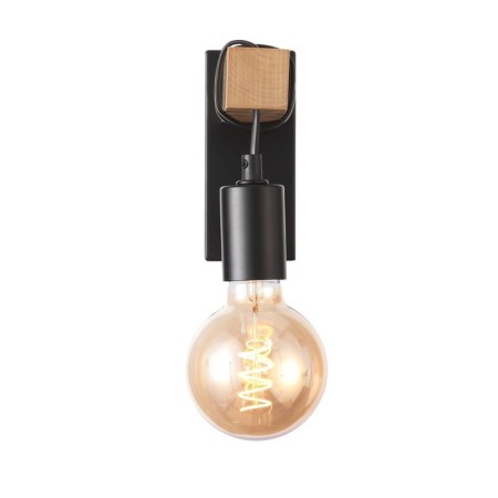 Wall lamp EVOLUCE. SL1142.401.01. Bagetti. 1x60 W, E27, 6.5x16 cm, black color, light wood-8