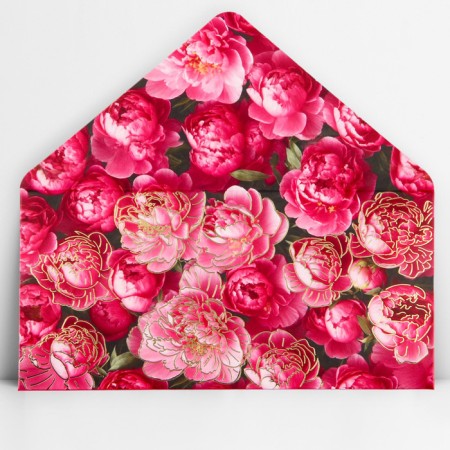 Envelope for money "Peonies", embossing, 16.5 x 8 cm-1