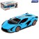 Metal machine, 1:24, inertial, doors, hood, trunk, blue color are opened