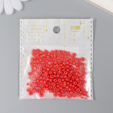 Glass beads 6/0 "coral-red" 15 grams-2