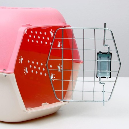 Carriage for animals is plastic, 47.5 x 33 x 31 cm, pink-7