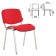 Stool for staff and visitors to Brabix ISO CF-001, chrome frame, red fabric with black