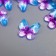 Decorative element "Butterfly" 10 mm lilac-blue