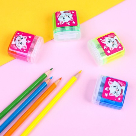 Plastic sharpener with container, double, mix, cats aristocrats-8