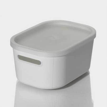 Storage container with lid LADOM "E LEC", 17.8 × 12.7 × 8.4 cm, white color-4