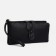 Women's wallet on the button, black color