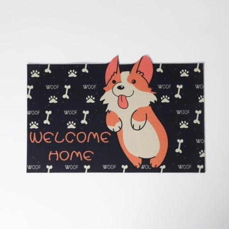 Mat with a moisture -entering hazel -shaped “corgs”, without a edging, 39 × 59 cm, black color is black-4
