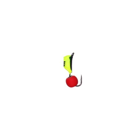 Mormyshka column lime, black stripes, black abdomen + ball red, weight 0.9 g-1