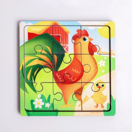 Puzzle "Rooster with chicken", 9 details-2