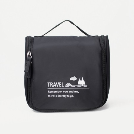 Cosmetic bag, a lightning department, with a handle, with a hook, black color-1