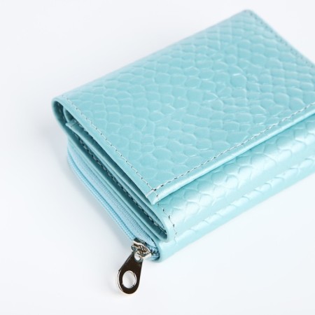 Women's wallet on the button, blue color-2