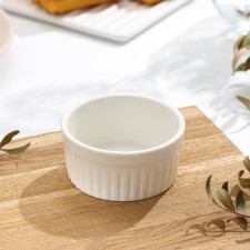 Ramecin from heat -resistant ceramics of the Classic Dilan, 140 ml, 7.5 × 3.5 cm, white color