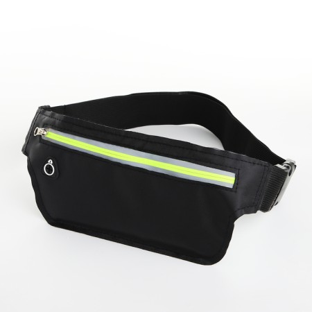 Lightning waist bag, reflective elements, black color
