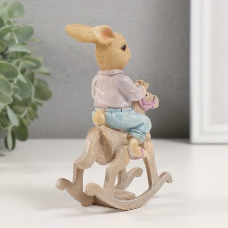 Polystone souvenir "Bunny on a rocking rod-rod" 9.5x4x4x13 cm-3