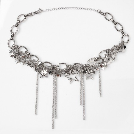 Neck "health" chain, color silver-1