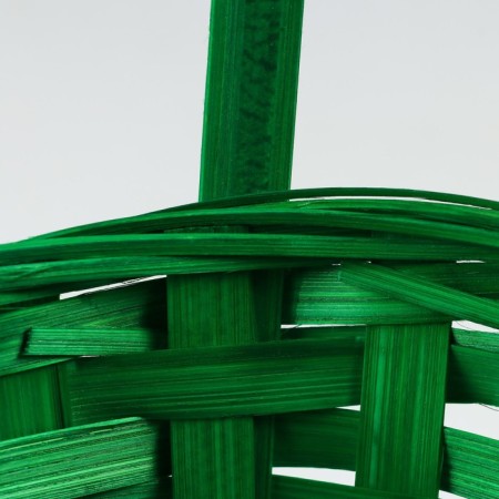 Wicker basket, d17 x 9 x 30 cm, green, bamboo-4