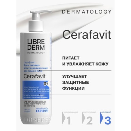 Lipido -based cream Librederm Cerafavit with ceramides and a prebiotic for the face and body,-1