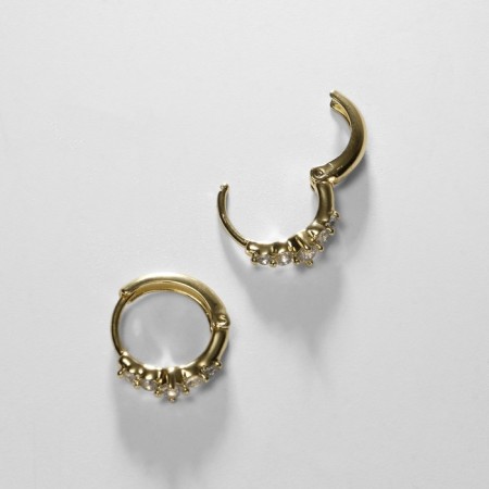 Xuping-ring earrings Star dust, white color in gold, D = 1.3 cm-2