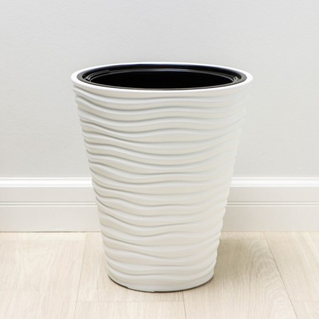 Kashpo for flowers with an insert "Dune", 19.5 l, white color-1
