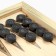 Backgammon "red pattern", wooden board 40 x 40 cm, with a field for playing checkers